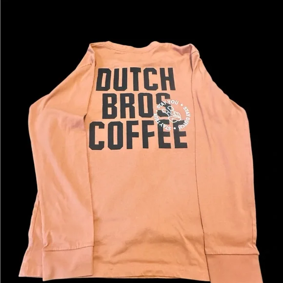 Dutch Bros Orange and Black Long Sleeve Tee Stay True Stay You Stay Dutch DB - Picture 8 of 9